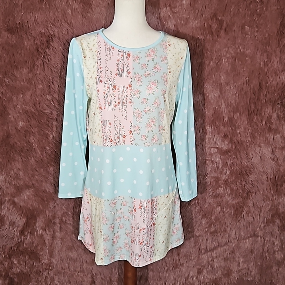 Lily Quilt Floral Pattern Mini Dress
